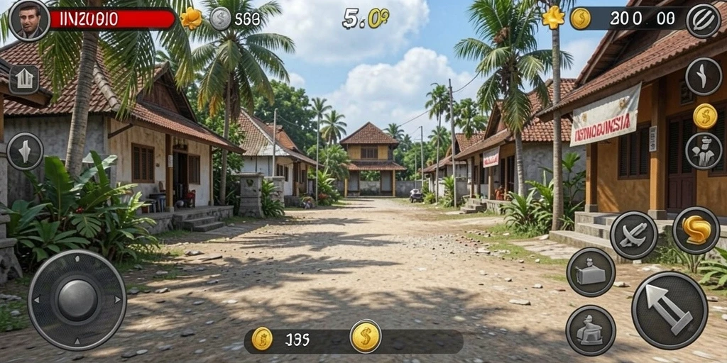 Layar permainan yang menunjukkan aksi seru di setiap level.