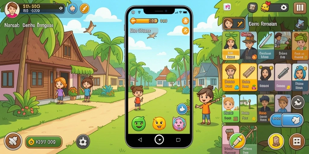 Karakter unik dengan kemampuan berbeda di setiap level.