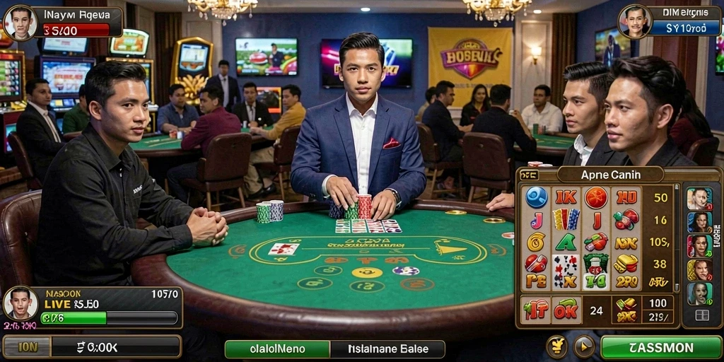 Tangkapan layar menunjukkan komunitas interaktif dalam game.